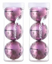 Chromax M5 Metallic High Visibility Purple Golf Balls, 2-Tubes of 3, NEW