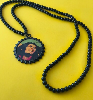 Bob Marly Necklace/Chain Reggae Music Pendant Jewelry 15 Inch Black Memorabilia