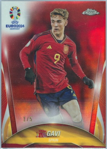 2024 Topps Chrome UEFA EURO 2024 Spain Gavi Red Refractor 1/5
