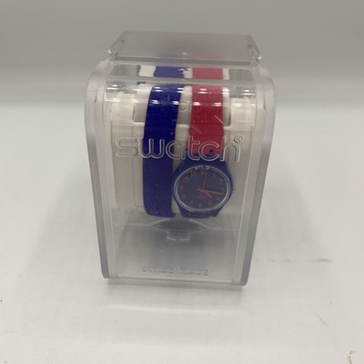 Vintage Swatch Biko Bloo Womens Watch 25mm Blue Wrap Band LS115