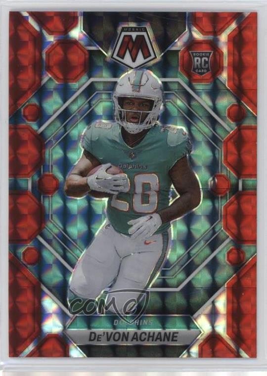 2023 Panini Mosaic Rookies Red Mosaic Prizm De'Von Achane #312 1ek2