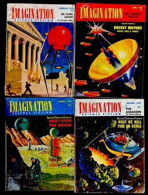 Imagination Science Fiction Digest Magazine - 1958 lot of FOUR (4) issues