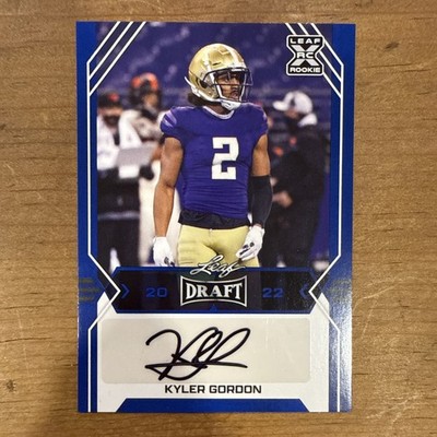 2022 Leaf Draft #BA-KG1 Kyler Gordon Blue Rookie RC Auto Bears