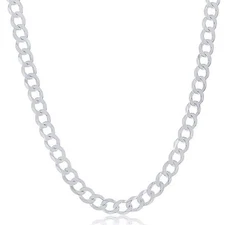 VFK White Gold Filled Cuban Chain Necklace – Elegant Classic Jewelry