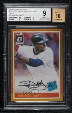 2016 Panini Donruss Optic Gold 4/5 Miguel Sano #85-MS BGS 9 MINT Auto v7j