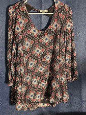 Women's Tassels N Lace Black Floral Mini Dress S cottagecore boho y2k 90's