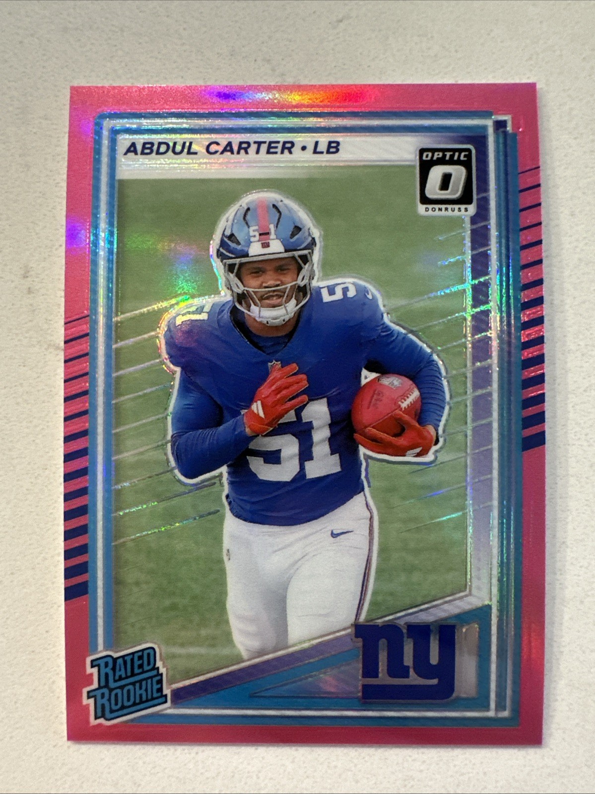 Abdul Carter 2025 Panini Donruss Optic Preview Pink Prizm RC Rated Rookie