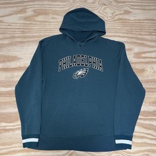 Vintage 00s Nfl Philadelphia Eagles Football Embroidered Green Hoodie Sz L