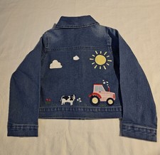 Girls Gymboree Denim Jean Jacket Size 6 Embroidery On Back Excellent Condition