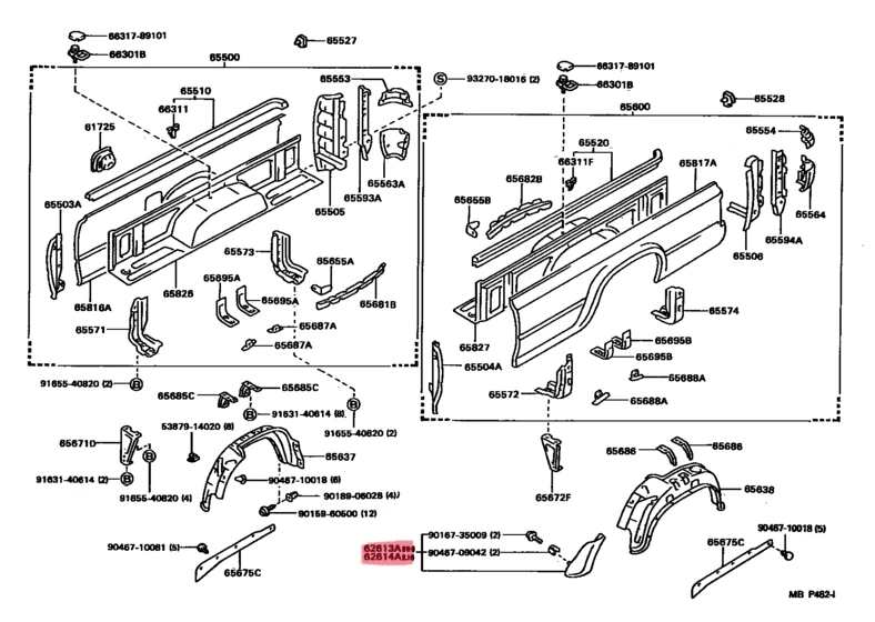 Cubierta de casa de cuarto de rueda para camioneta Toyota Hilux 89-95 par izquierda y derecha OEM NUEVO Foto 4 de 4