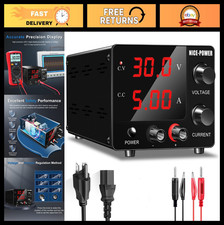 Adjustable 30V 5A DC Power Supply, 3-Digit LED Display, Mini Bench Regulator, DI