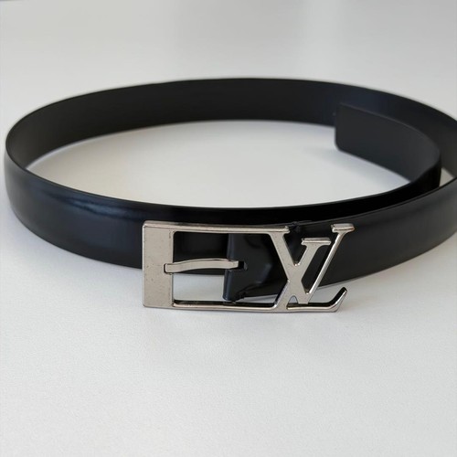 Louis Vuitton Belt Men Authentic Leather Black Classic Design From Japan