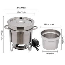 11L Commercial Soup Chafer Chafing Dish Stainless Steel Food Warmer Pot with Lid