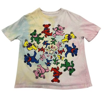 Grateful Dead Tie Dye Dancing Bears T-Shirt Medium Spiral Grafik Rückendruck