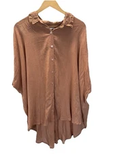 Posse Short sleeve Dolman Shirt Top Women's Neutral Linen Boxy One Size artsy
