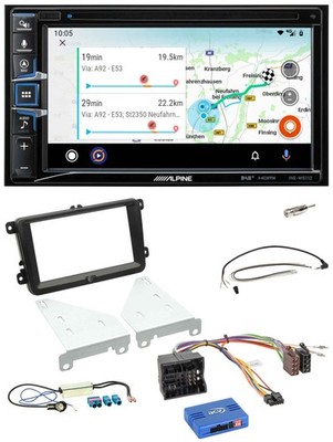Alpine Bluetooth TMC USB DAB 2DIN Lenkrad Navigation für VW Caddy Sharan T6 Amar