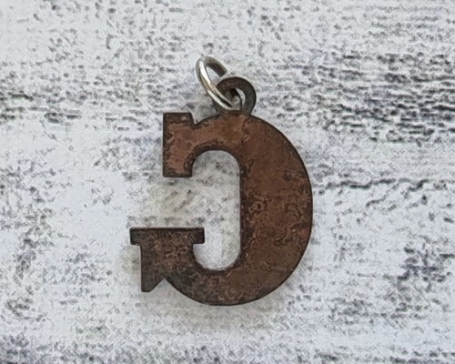 Retro Emaille Buchstabe Kettenanhänger G grün Name Taufe Geschenk Vintage süß - Picture 3 of 3