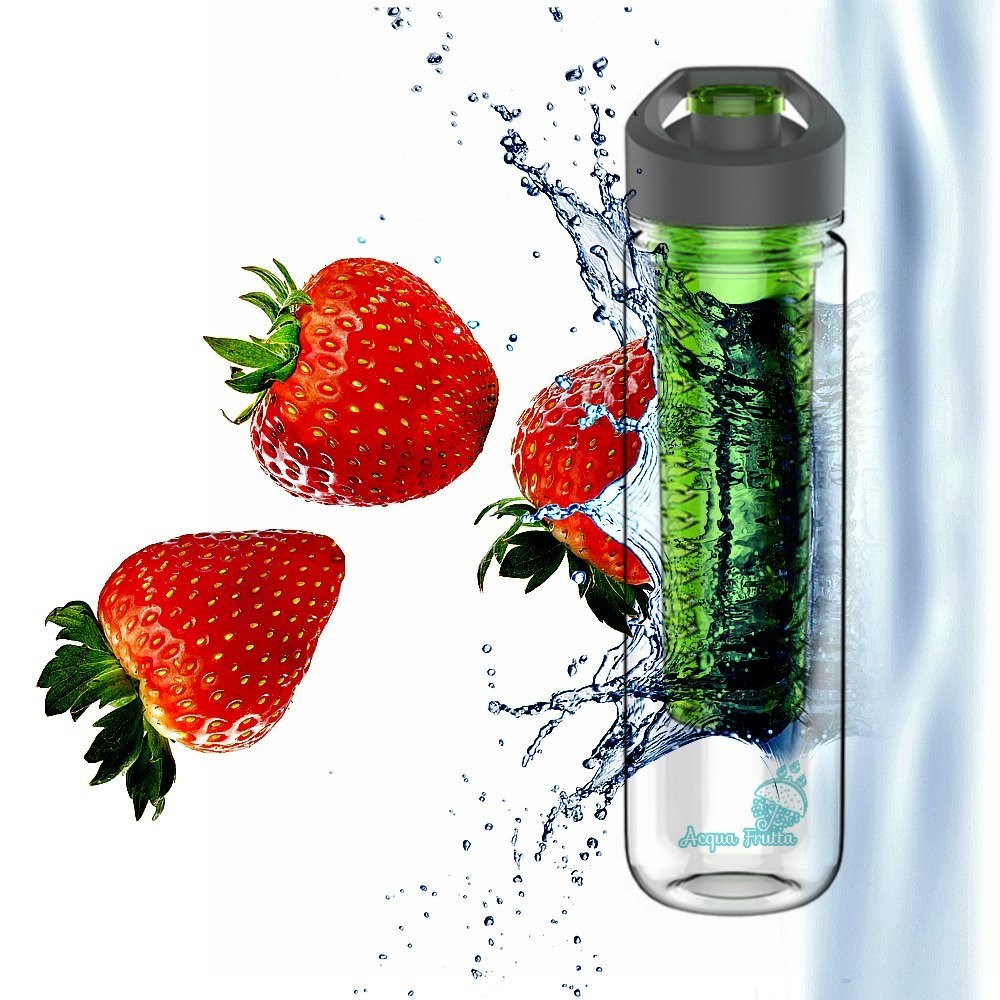 Infuse Your Day with Health-Large Infuser Water Bottle w/Sport Flip Top Spout..