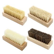 4pcs Wooden Shoe Cleaner Brush Set Nano Silk Horsehair Pig Bristle Sneakers