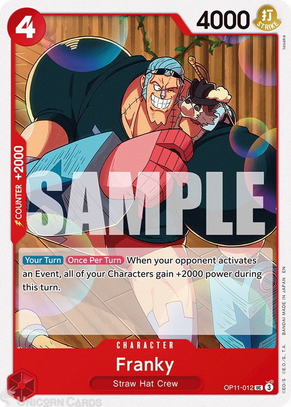 OP11-012 Franky : Uncommon Non-Foil English One Piece TCG Card : LD01: Learn Tog