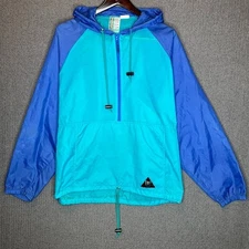 Urban Equipment Vintage Windbreaker Jacket Size M Blue Teal Nylon 90s