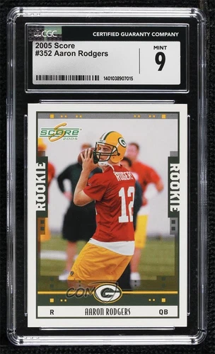 2005 Score Rookie Aaron Rodgers #352 CGC 9 Mint Rookie RC