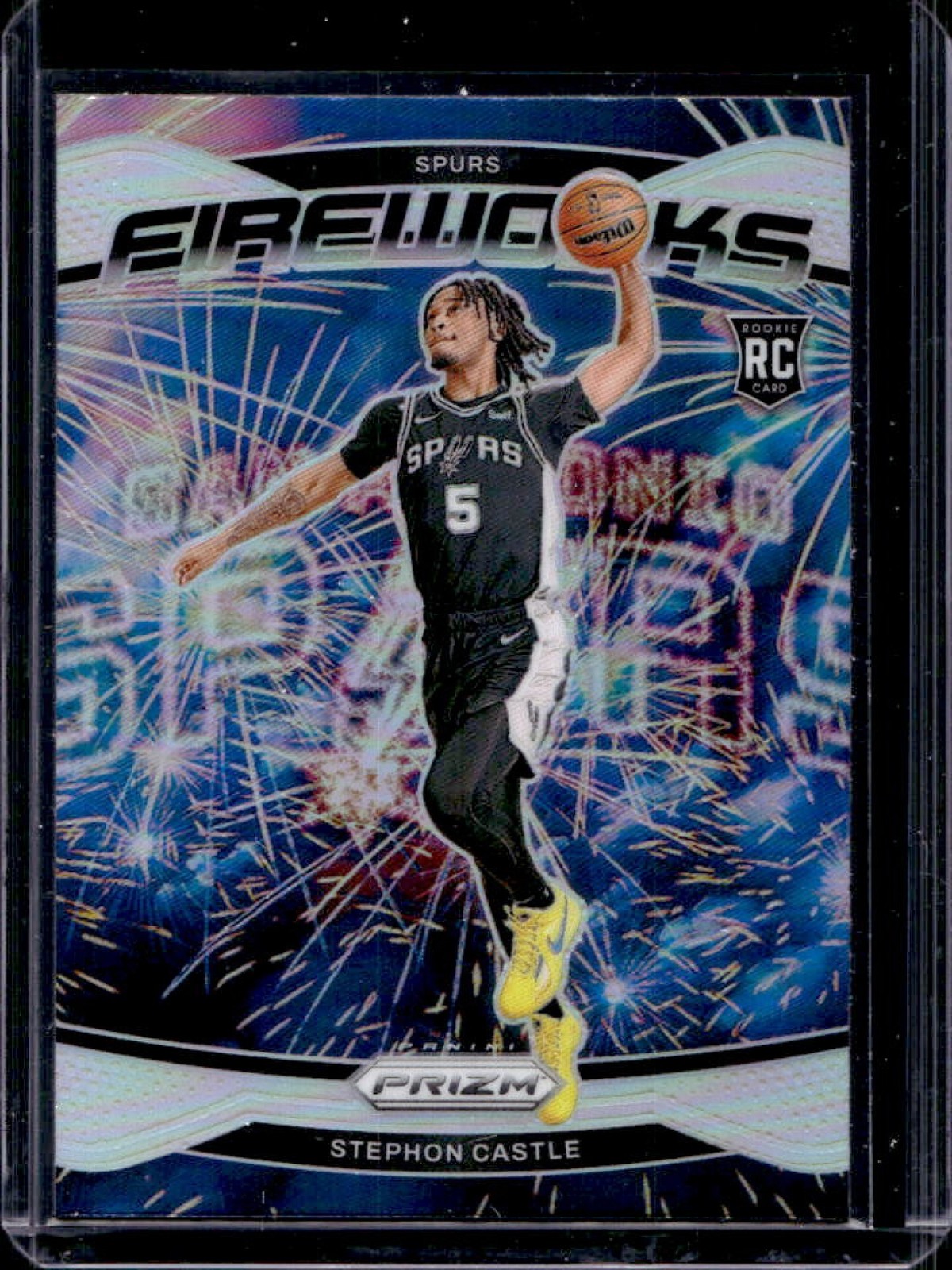 2024-25 Prizm Stephon Castle Fireworks RC Silver Rookie #13 Spurs