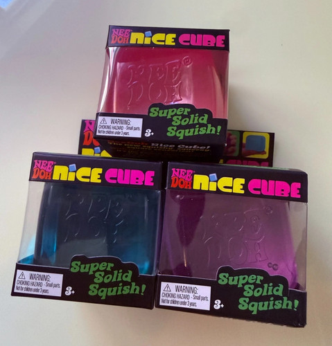 Nee Doh Nice Cube - Super Solid Squish - Brand New/Factory Sealed - 3 Colors!
