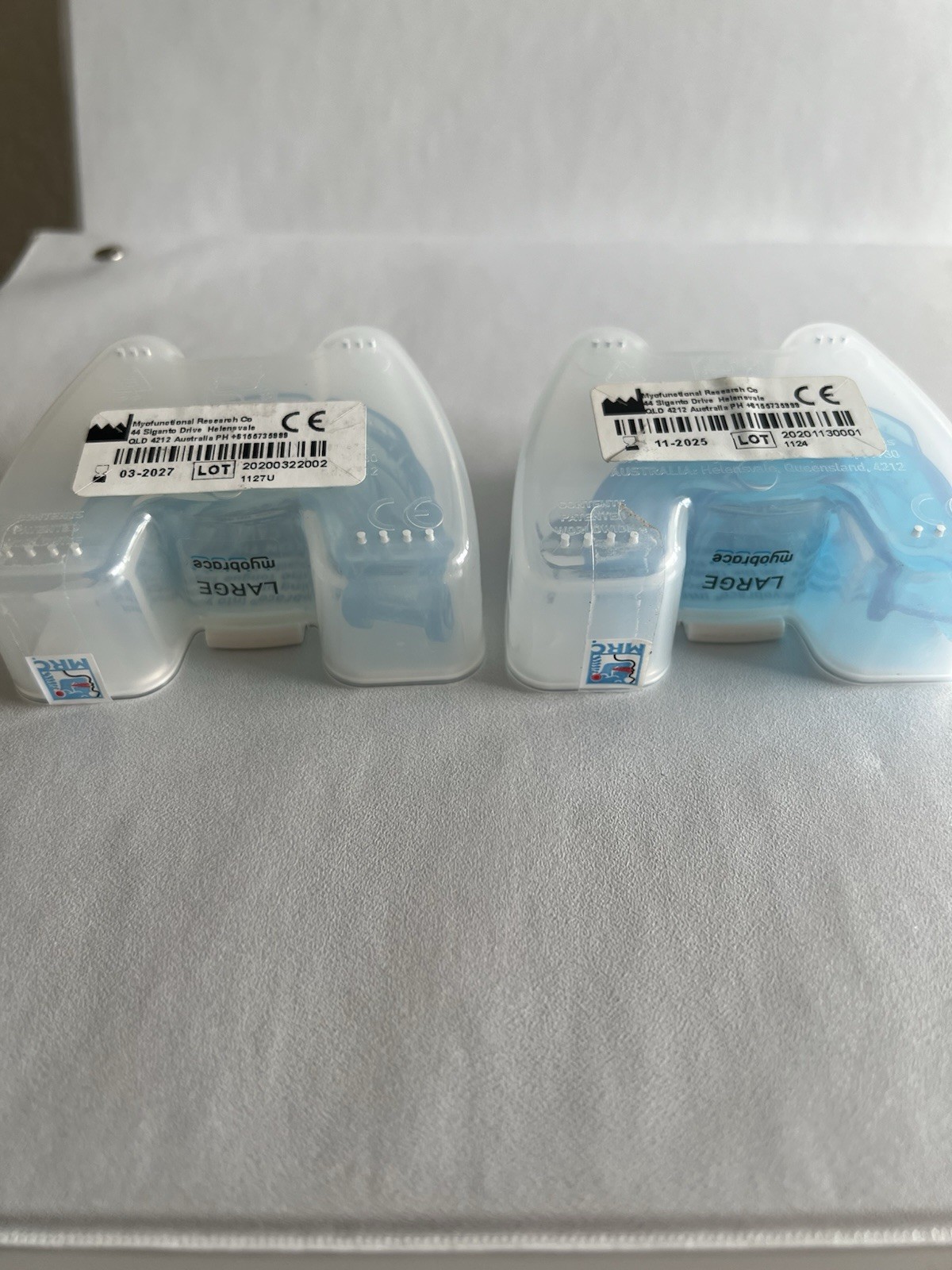 Myobrace stage 1 J1 and stage 2 J2 JUNIOR Orthodontic trainers Large Blue by MRC