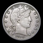 1914-D Barber Quarter Silver ---- Nice Coin ---- #KK321