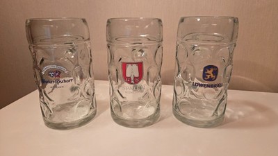 Oktoberfest Maßkrug Glas 1L *Hacker Pschorr* Spaten* Löwenbräu*