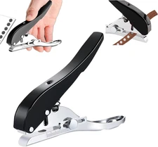 Single Hole Punch Heavy Duty Handheld Paper Punch 3/8 Inch - 10Mm, Black