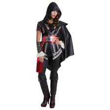 Mujer Assassins Creed Ezio Disfraz Túnica con Capucha Capa Cinturón Licencia