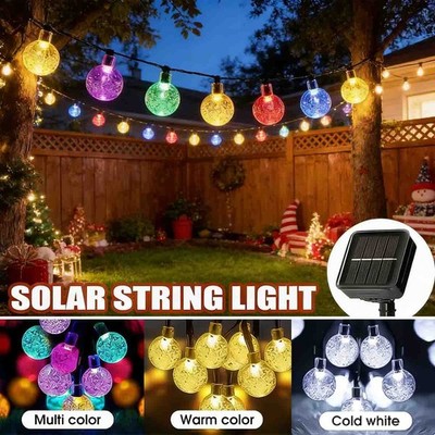 50LED Bubble Lights 39FT 8 Modes Outdoor Waterproof Decor Tree Balcony