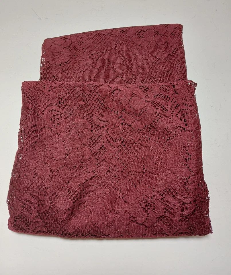 Paneles de cortina de encaje Mainstays semi transparente borgoña floral 40 X 63 arándano nuevos Foto 3 de 4