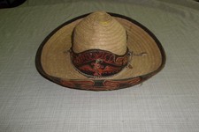 Vtg Straw Hat Mexican Sombrero Youth Child Size Embroidered Eagle Horseshoe