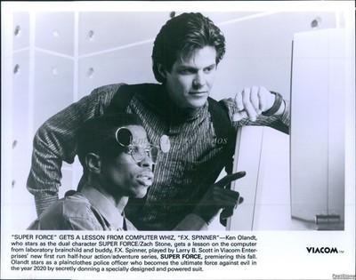 1990 Ken Olandt Larry B Scott Star On Drama Super Force Television Photo 8x10