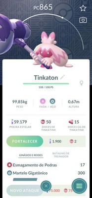 Tinkaton World Champion Background - Legacy Move Caught Master Ball - Pokemon GO