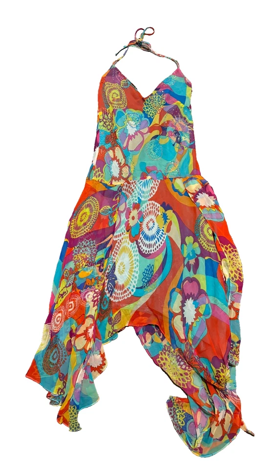 Vestido midi halter con cuentas de seda David Meister | Vintage Y2K talla 8 estilo de moda Foto 3 de 4