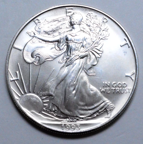 1993 American Silver Eagle Dollar 1 Oz 999 Silver Coin UNC Better Date, N R $
