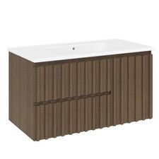 36" Floating Bathroom Vanity with Ceramic Sink Wall Mounted Soft Close Drawers