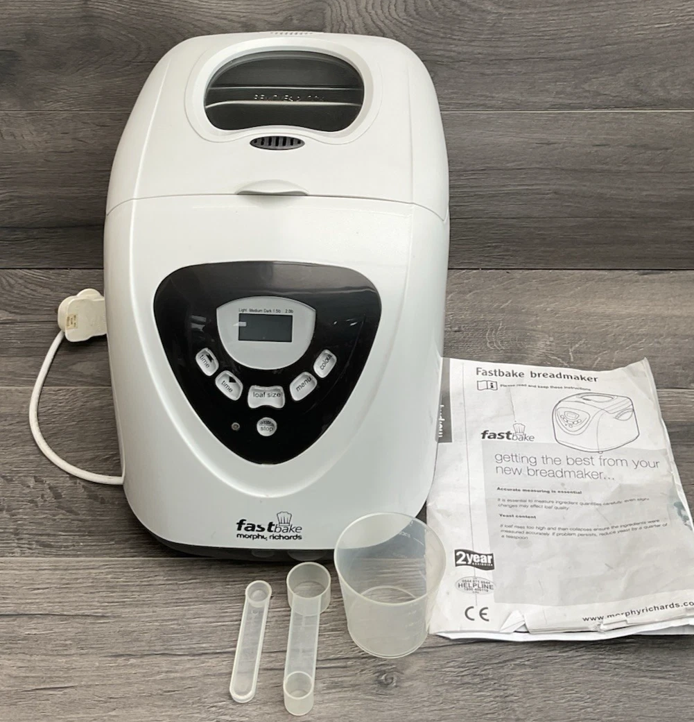 Morphy Richards 48281 Fastbake Bread Maker 600W White Tested & Working