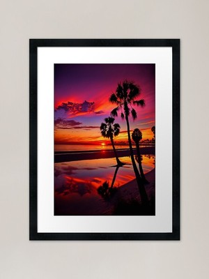Schöner Sonnenaufgang auf dem Havaiian gerahmtes Wandbild Poster Leinwanddruck Bild