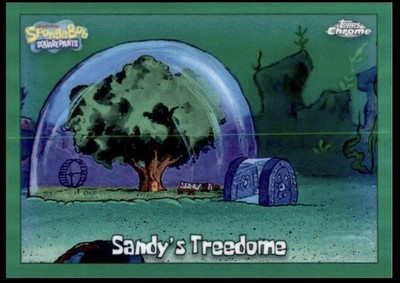 2025 Topps Chrome SpongeBob SquarePants #128 Sandy's Treedome Kelp Green