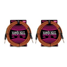 Ernie Ball Braided Instrument Cable Straight/Straight 2-Pack 10 ft. Pumpkin Pie