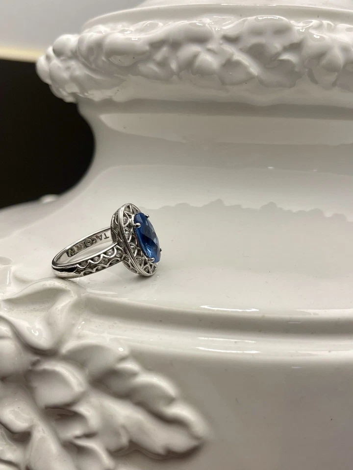 Шикарное темно-синее овальное кольцо такори, декоративная оправа, потрясающие детали - Изображение 3 из 4