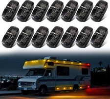 14PCS Trailer RV Marker Lights Double Bullseye 10LED Red Amber Clearance