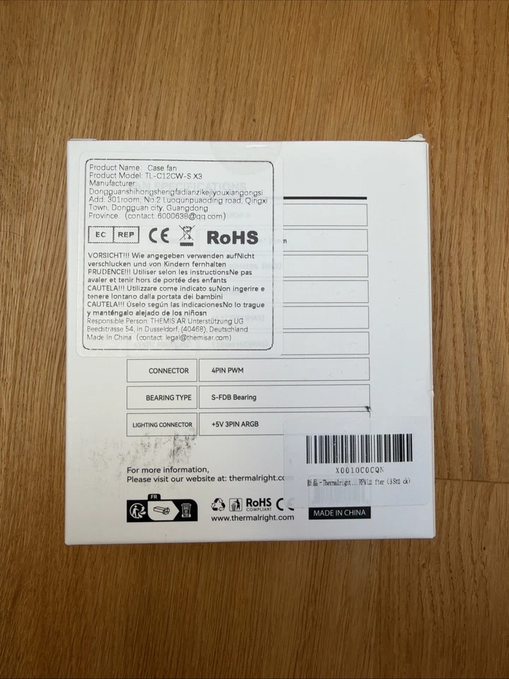 Thermalright TL-C12CW-S X3 CPU-Lüfter 120mm Weiß ARGB Gehäuselüfter, 4pin PWM Si - Bild 2 von 2