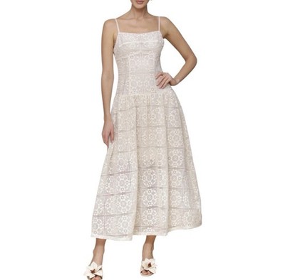 Avec Les Filles Lace Maxi Dress Drop Waist Natural Maxi 12 Graduation Dress NWT
