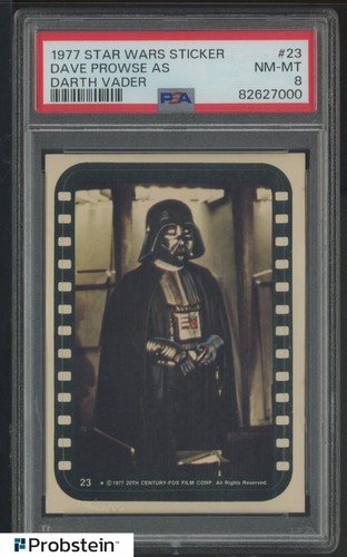 1977 Topps Star Wars Stickers #23 David Prowse as Darth Vader — PSA 8